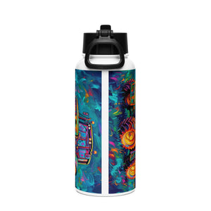 The Tractor Mugs Store John Deere 6930 | Splash Art Stainless steel water bottle with a straw lid Quality Farmers Merch