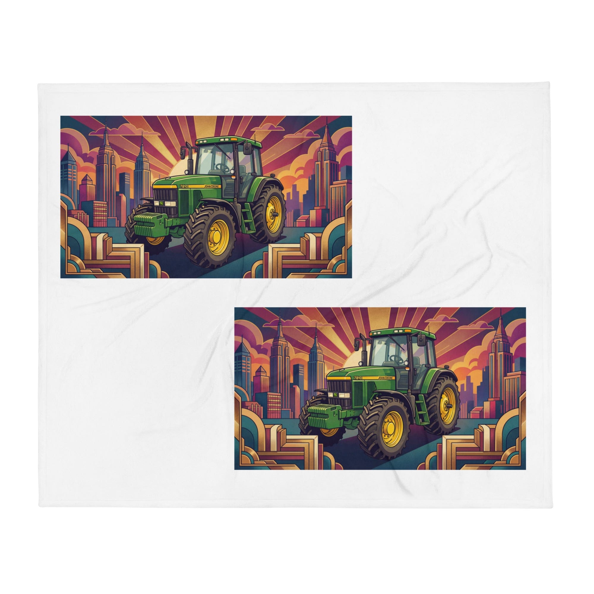 The Tractor Mugs Store John Deere 7810 | Art Deco Throw Blanket Quality Farmers Merch