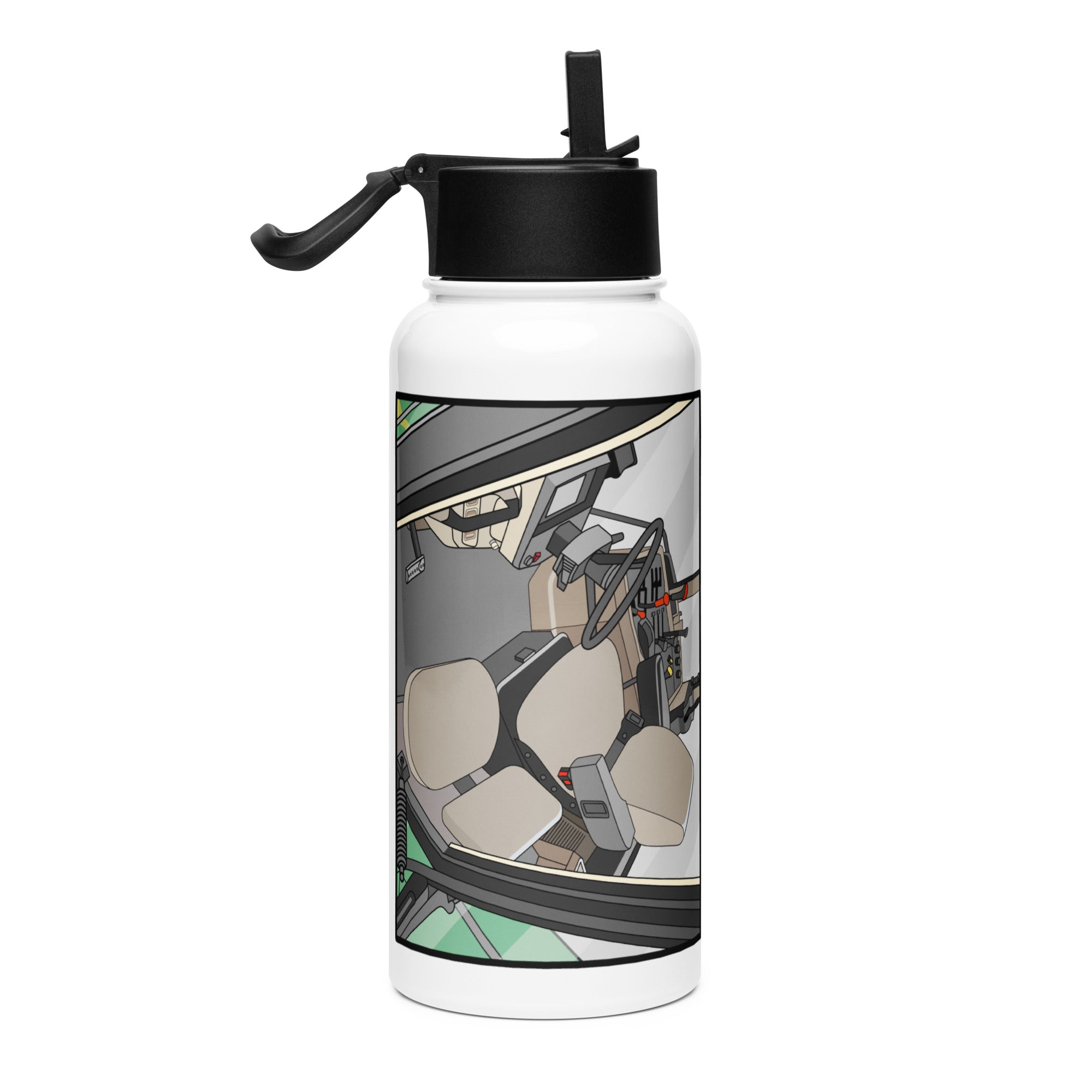 The Tractor Mugs Store John Deere 7810 Cabin | Stainless steel water bottle with a straw lid Quality Farmers Merch