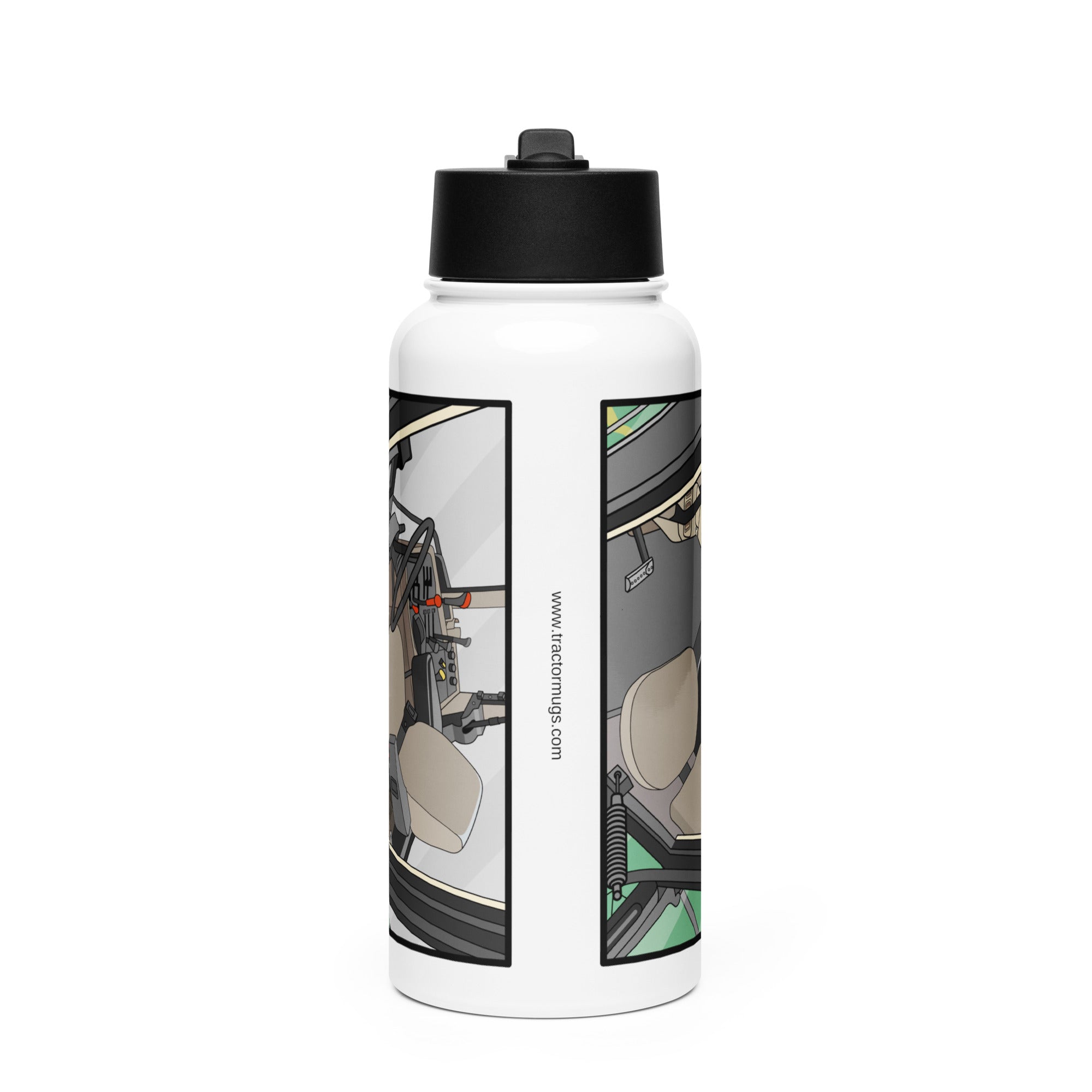 The Tractor Mugs Store John Deere 7810 Cabin | Stainless steel water bottle with a straw lid Quality Farmers Merch