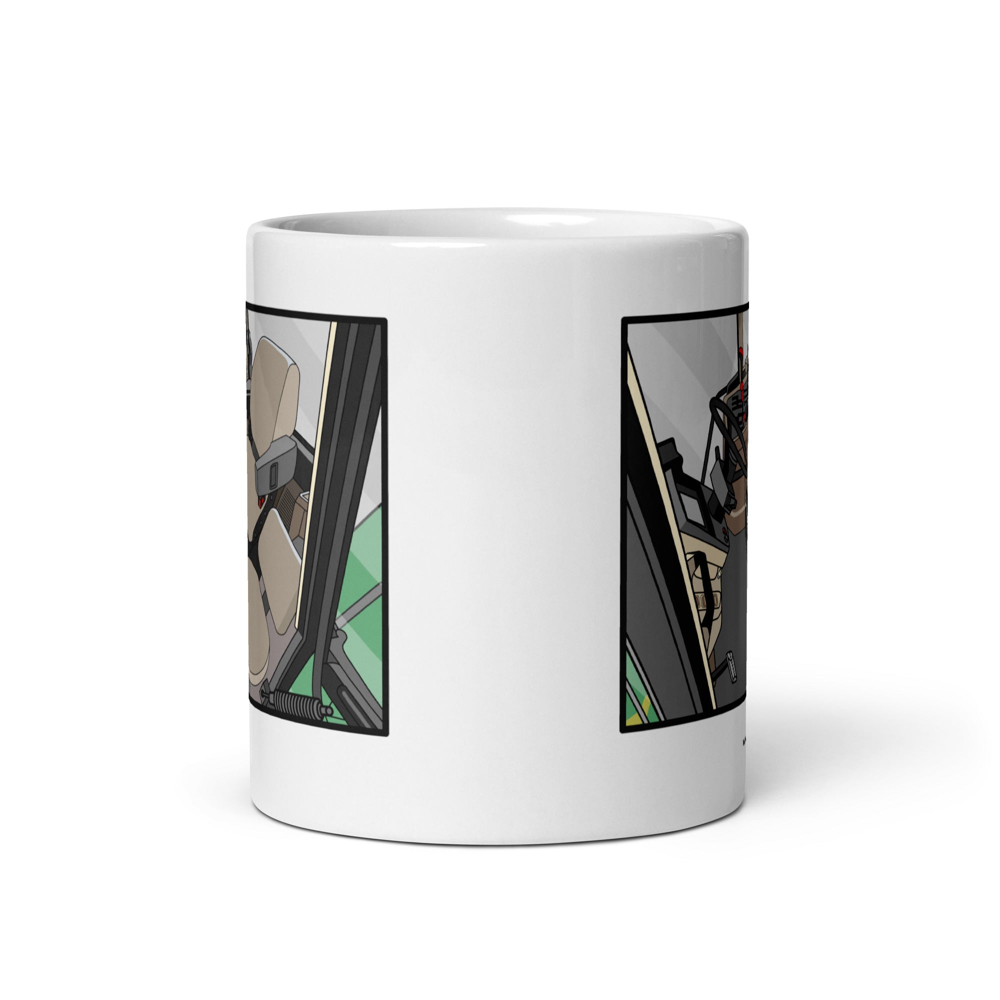 The Tractor Mugs Store John Deere 7810 Cabin | White glossy mug Quality Farmers Merch