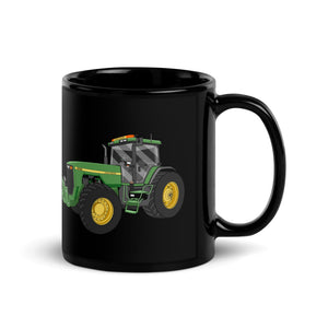 The Tractor Mugs Store John Deere 8200 | Black Glossy Mug Quality Farmers Merch