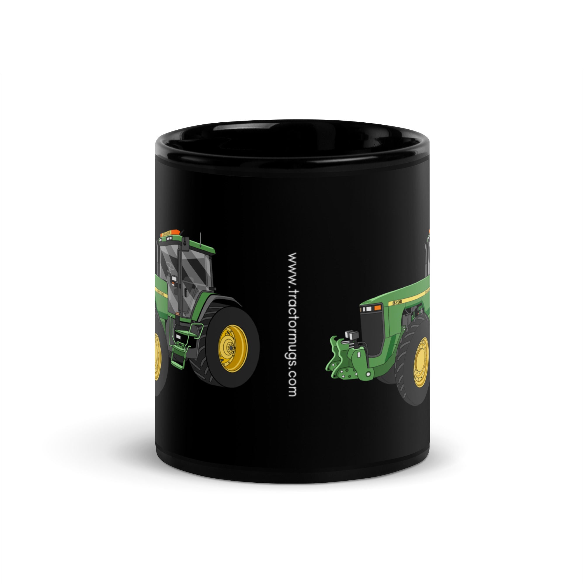 The Tractor Mugs Store John Deere 8200 | Black Glossy Mug Quality Farmers Merch