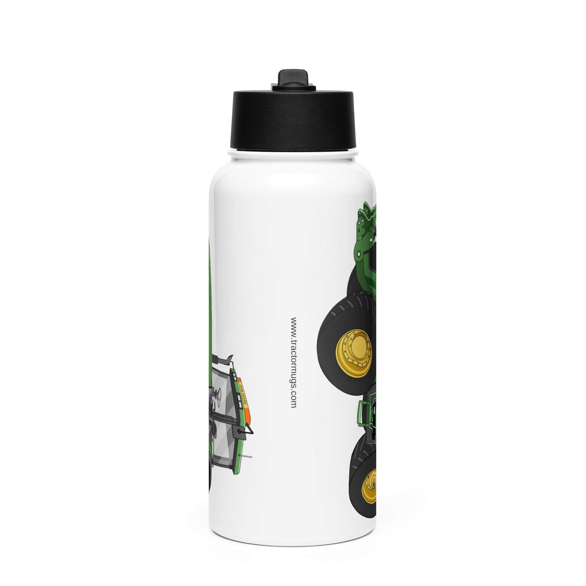 The Tractor Mugs Store John Deere 8200 | Stainless steel water bottle with a straw lid Quality Farmers Merch