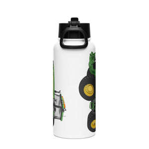 The Tractor Mugs Store John Deere 8200 | Stainless steel water bottle with a straw lid Quality Farmers Merch