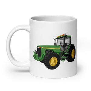 The Tractor Mugs Store John Deere 8200 | White glossy mug Quality Farmers Merch