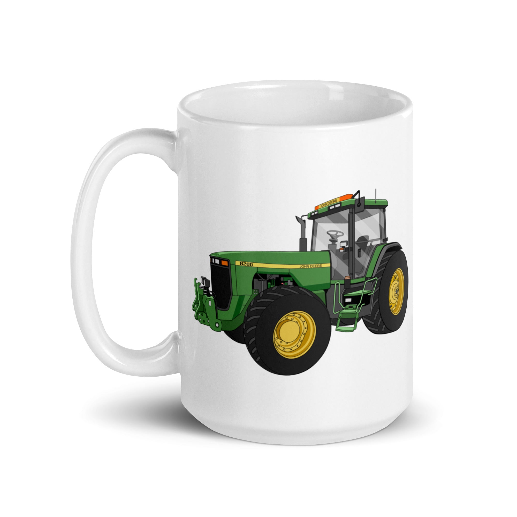 The Tractor Mugs Store John Deere 8200 | White glossy mug Quality Farmers Merch