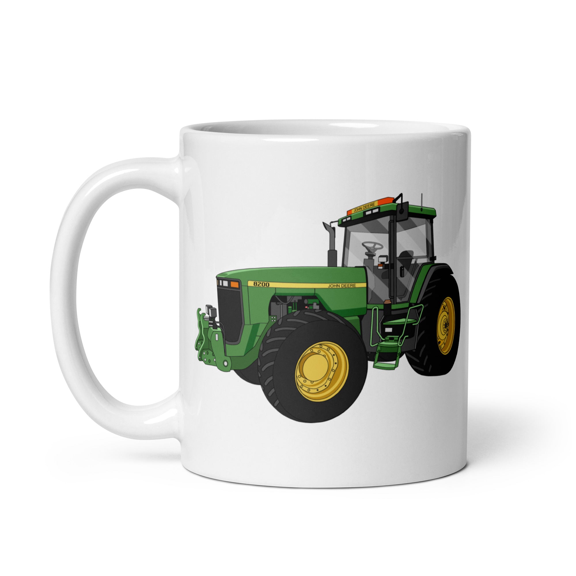 The Tractor Mugs Store John Deere 8200 | White glossy mug Quality Farmers Merch