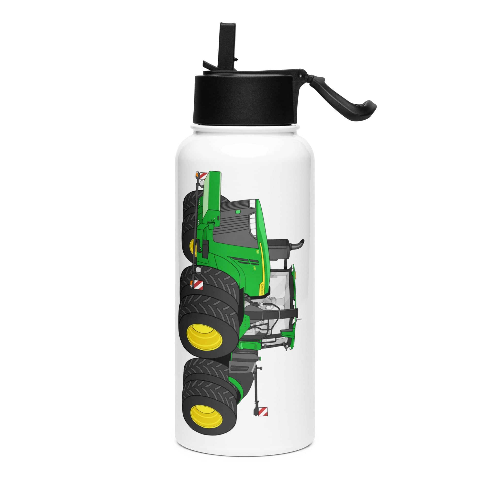 The Tractor Mugs Store John Deere 9R 640 | Stainless steel water bottle with a straw lid Quality Farmers Merch