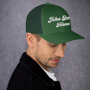 The Tractor Mugs Store John Deere Farmer | Retro 70's Trucker Cap Quality Farmers Merch