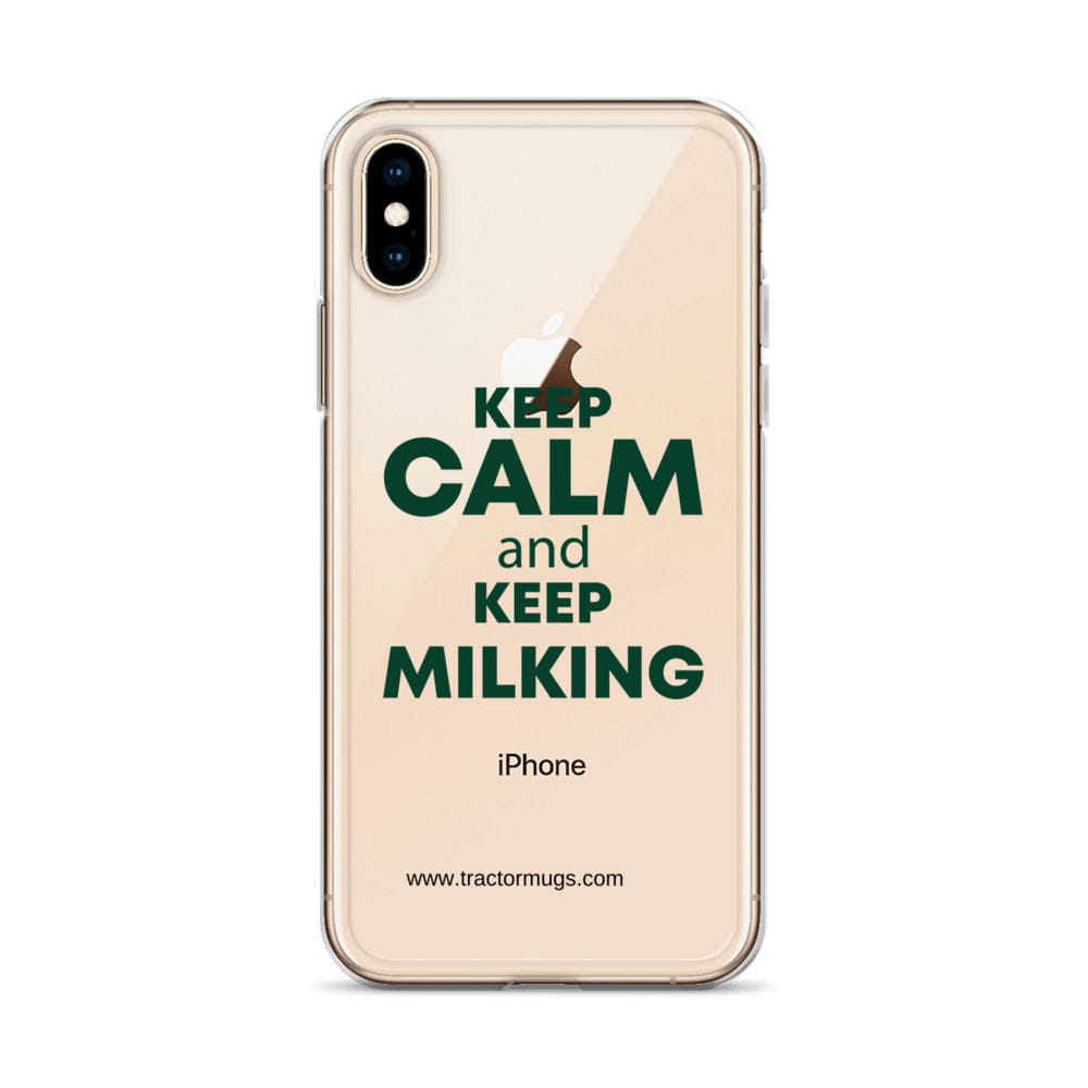The Tractor Mugs Store KEEP CALM and KEEP MILKING | Clear Case for iPhone® Quality Farmers Merch