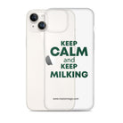 The Tractor Mugs Store KEEP CALM and KEEP MILKING | Clear Case for iPhone® Quality Farmers Merch