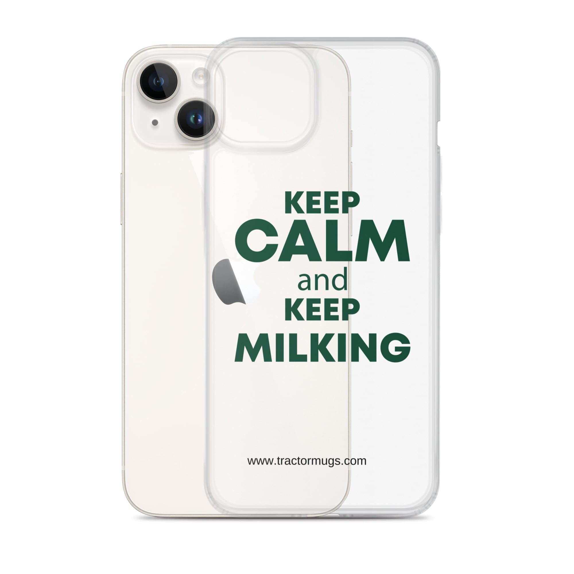 The Tractor Mugs Store KEEP CALM and KEEP MILKING | Clear Case for iPhone® Quality Farmers Merch
