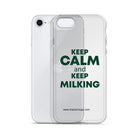 The Tractor Mugs Store KEEP CALM and KEEP MILKING | Clear Case for iPhone® Quality Farmers Merch