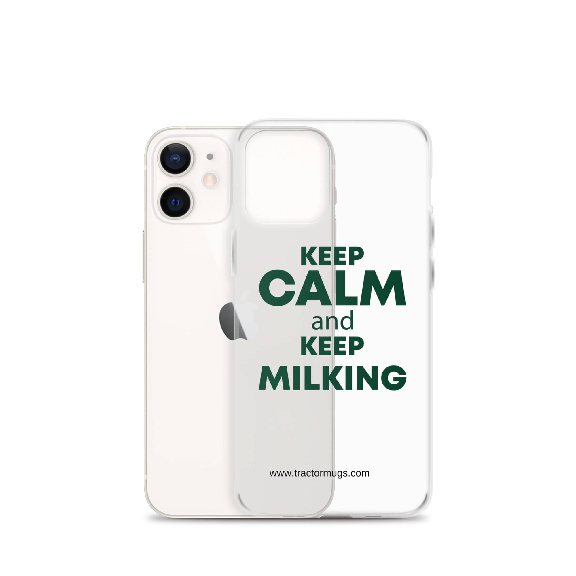 The Tractor Mugs Store KEEP CALM and KEEP MILKING | Clear Case for iPhone® Quality Farmers Merch
