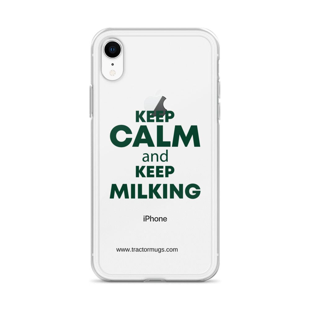 The Tractor Mugs Store KEEP CALM and KEEP MILKING | Clear Case for iPhone® Quality Farmers Merch