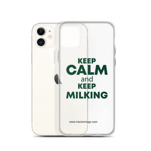 The Tractor Mugs Store KEEP CALM and KEEP MILKING | Clear Case for iPhone® Quality Farmers Merch