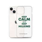 The Tractor Mugs Store KEEP CALM and KEEP MILKING | Clear Case for iPhone® Quality Farmers Merch