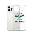 The Tractor Mugs Store KEEP CALM and KEEP MILKING | Clear Case for iPhone® Quality Farmers Merch