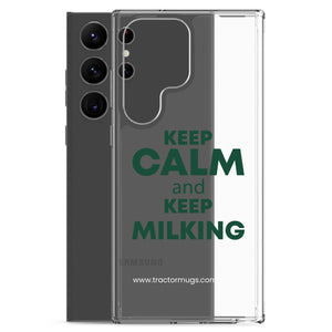 The Tractor Mugs Store KEEP CALM and KEEP MILKING | Clear Case for Samsung® Quality Farmers Merch