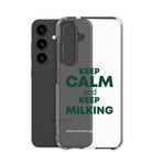 The Tractor Mugs Store KEEP CALM and KEEP MILKING | Clear Case for Samsung® Quality Farmers Merch