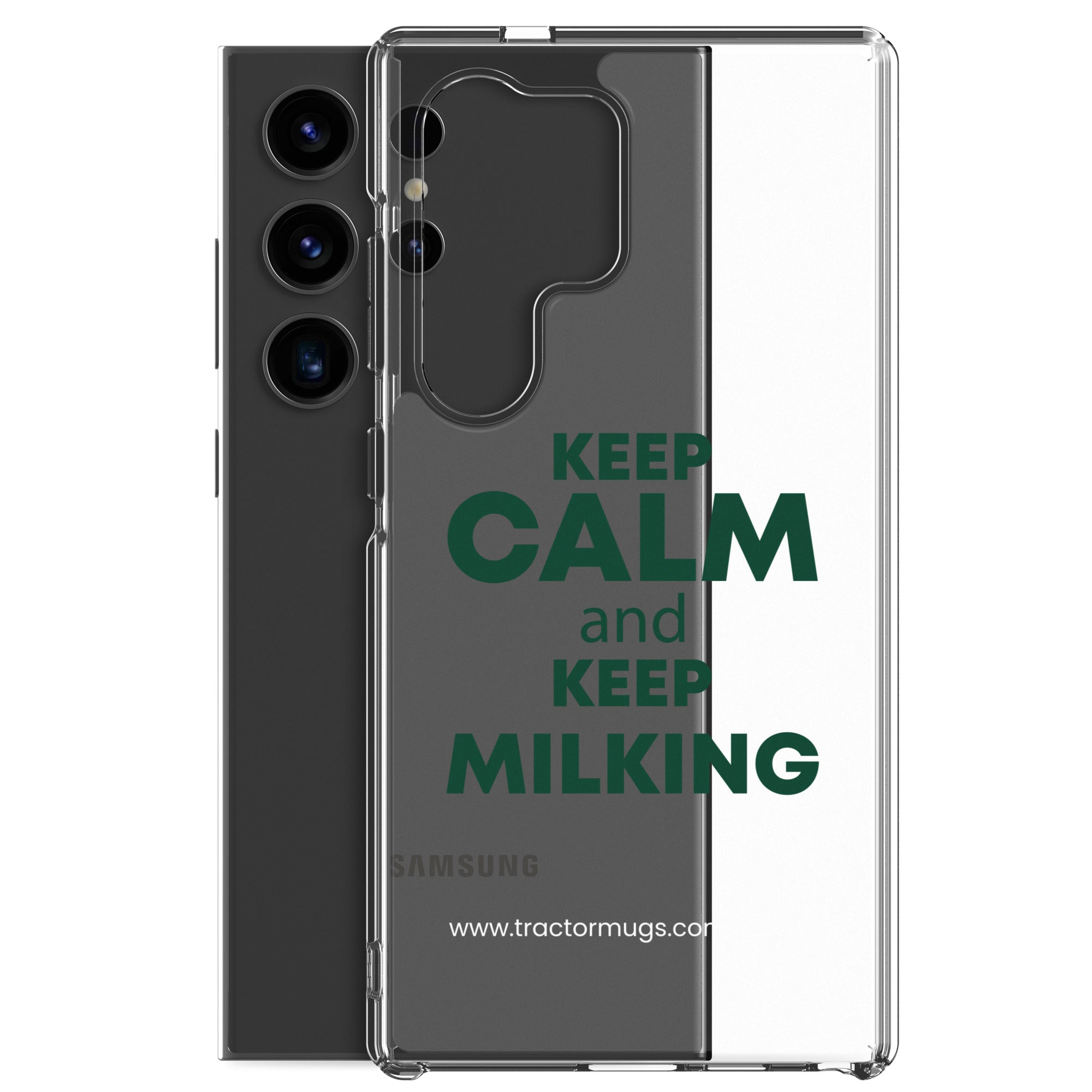 The Tractor Mugs Store KEEP CALM and KEEP MILKING | Clear Case for Samsung® Quality Farmers Merch