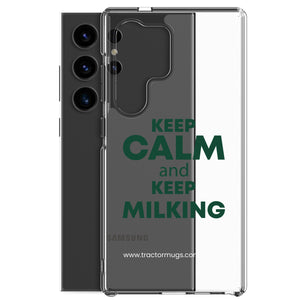 The Tractor Mugs Store KEEP CALM and KEEP MILKING | Clear Case for Samsung® Quality Farmers Merch
