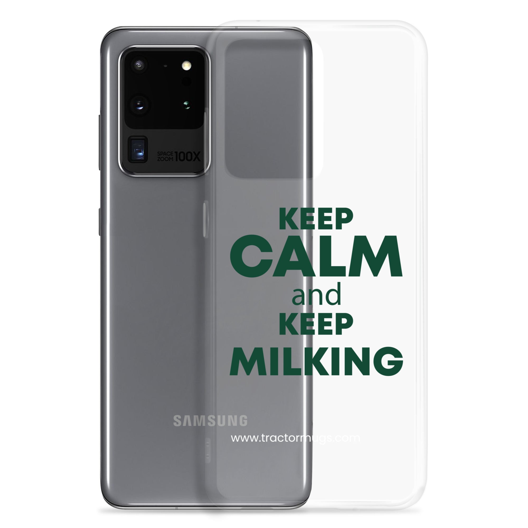 The Tractor Mugs Store KEEP CALM and KEEP MILKING | Clear Case for Samsung® Quality Farmers Merch