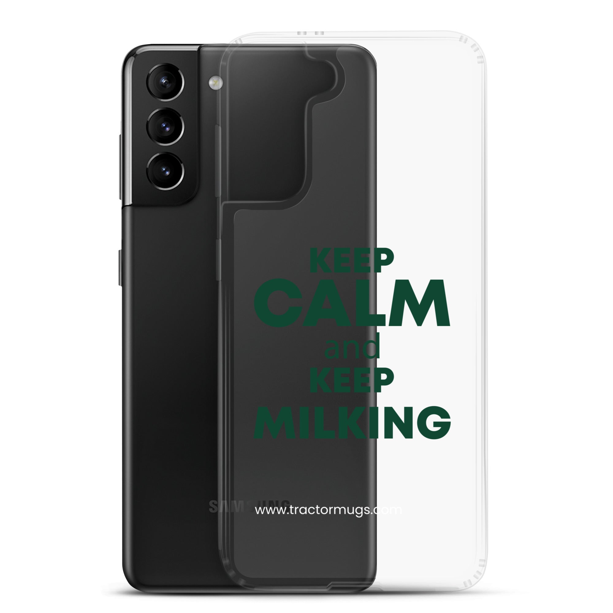 The Tractor Mugs Store KEEP CALM and KEEP MILKING | Clear Case for Samsung® Quality Farmers Merch