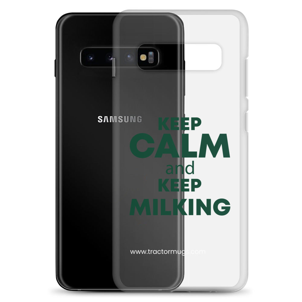 The Tractor Mugs Store KEEP CALM and KEEP MILKING | Clear Case for Samsung® Quality Farmers Merch