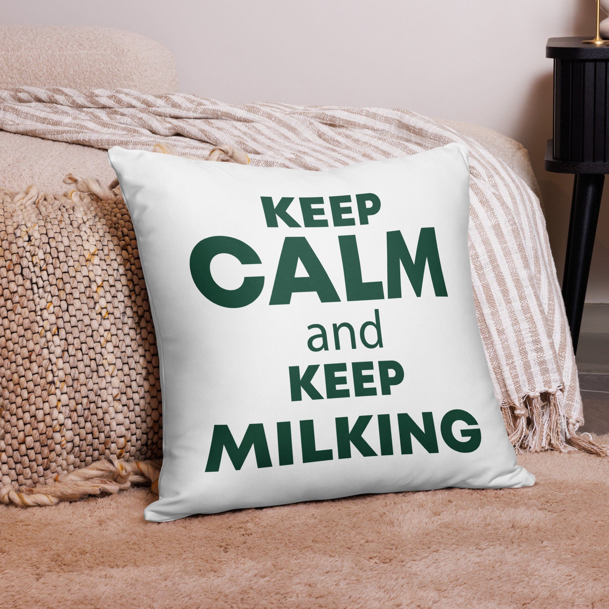 The Tractor Mugs Store KEEP CALM and KEEP MILKING | Pillow Case Quality Farmers Merch