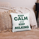 The Tractor Mugs Store KEEP CALM and KEEP MILKING | Pillow Case Quality Farmers Merch