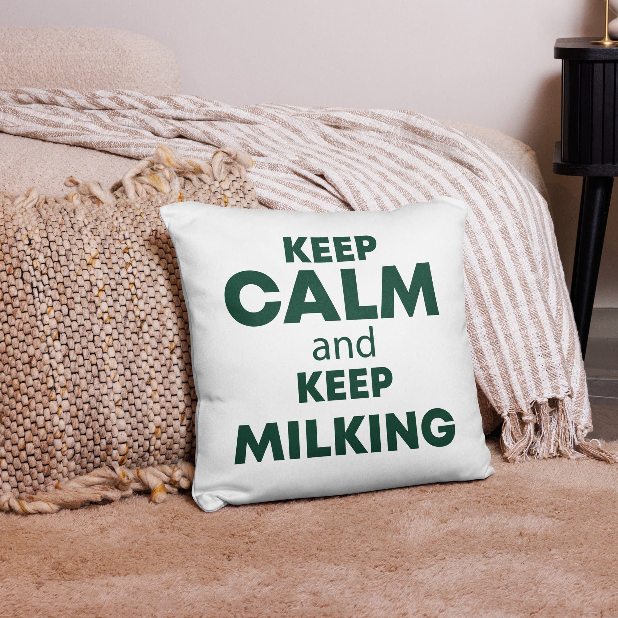 The Tractor Mugs Store KEEP CALM and KEEP MILKING | Pillow Case Quality Farmers Merch