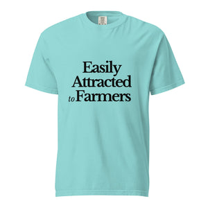 The Tractor Mugs Store Lagoon Blue / S Easily Attracted to Farmers | Unisex Premium T-Shirt Quality Farmers Merch
