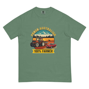 The Tractor Mugs Store Light Green FIATAGRI F130 PROUD AUSTRALIAN 100% FARMER Outdoor | Unisex Premium T-shirt Quality Farmers Merch