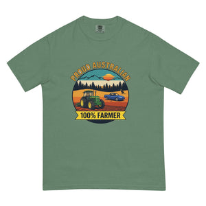 The Tractor Mugs Store Light Green John Deere 3350 PROUD AUSTRALIAN 100% FARMER Outdoor | Unisex Premium T-shirt Quality Farmers Merch