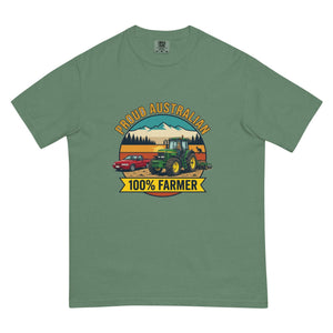The Tractor Mugs Store Light Green John Deere 7810 PROUD AUSTRALIAN 100% FARMER Outdoor | Unisex Premium T-shirt Quality Farmers Merch