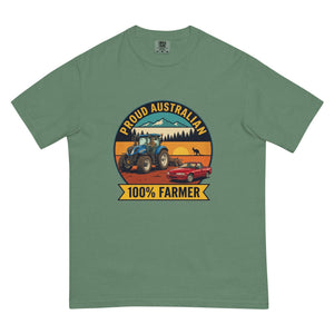 The Tractor Mugs Store Light Green New Holland T7.225 PROUD AUSTRALIAN 100% FARMER Outdoor | Unisex Premium T-shirt Quality Farmers Merch