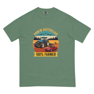 The Tractor Mugs Store Light Green New Holland TM 155 PROUD AUSTRALIAN 100% FARMER Outdoor | Unisex Premium T-shirt Quality Farmers Merch