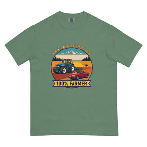The Tractor Mugs Store Light Green New Holland TM 155 PROUD AUSTRALIAN 100% FARMER Outdoor | Unisex Premium T-shirt Quality Farmers Merch