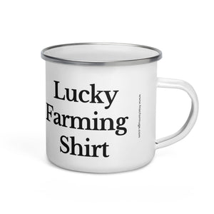 The Tractor Mugs Store LUCKY FARMING SHIRT | Enamel Mug Quality Farmers Merch