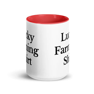 The Tractor Mugs Store LUCKY FARMING SHIRT | Mug with Color Inside Quality Farmers Merch