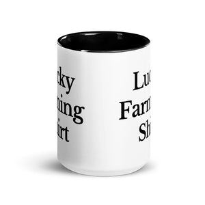 The Tractor Mugs Store LUCKY FARMING SHIRT | Mug with Color Inside Quality Farmers Merch