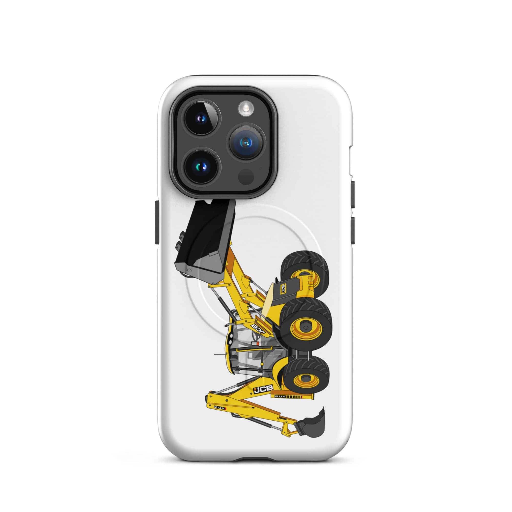 The Tractor Mugs Store MagSafe® Tough Case for iPhone® iPhone 14 Pro JCB 5CX Backhoe | MagSafe® tough case for iPhone® Quality Farmers Merch