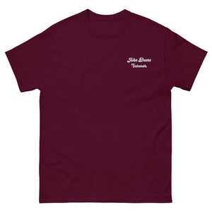 The Tractor Mugs Store Maroon / S John Deere Farmer | Unisex Classic Tee Quality Farmers Merch