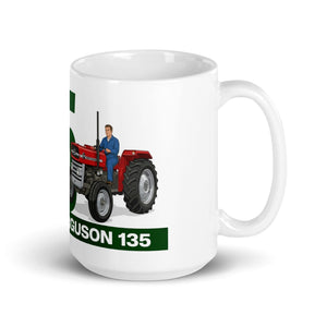 The Tractor Mugs Store Massey Ferguson 135 | White Glossy Mug Quality Farmers Merch
