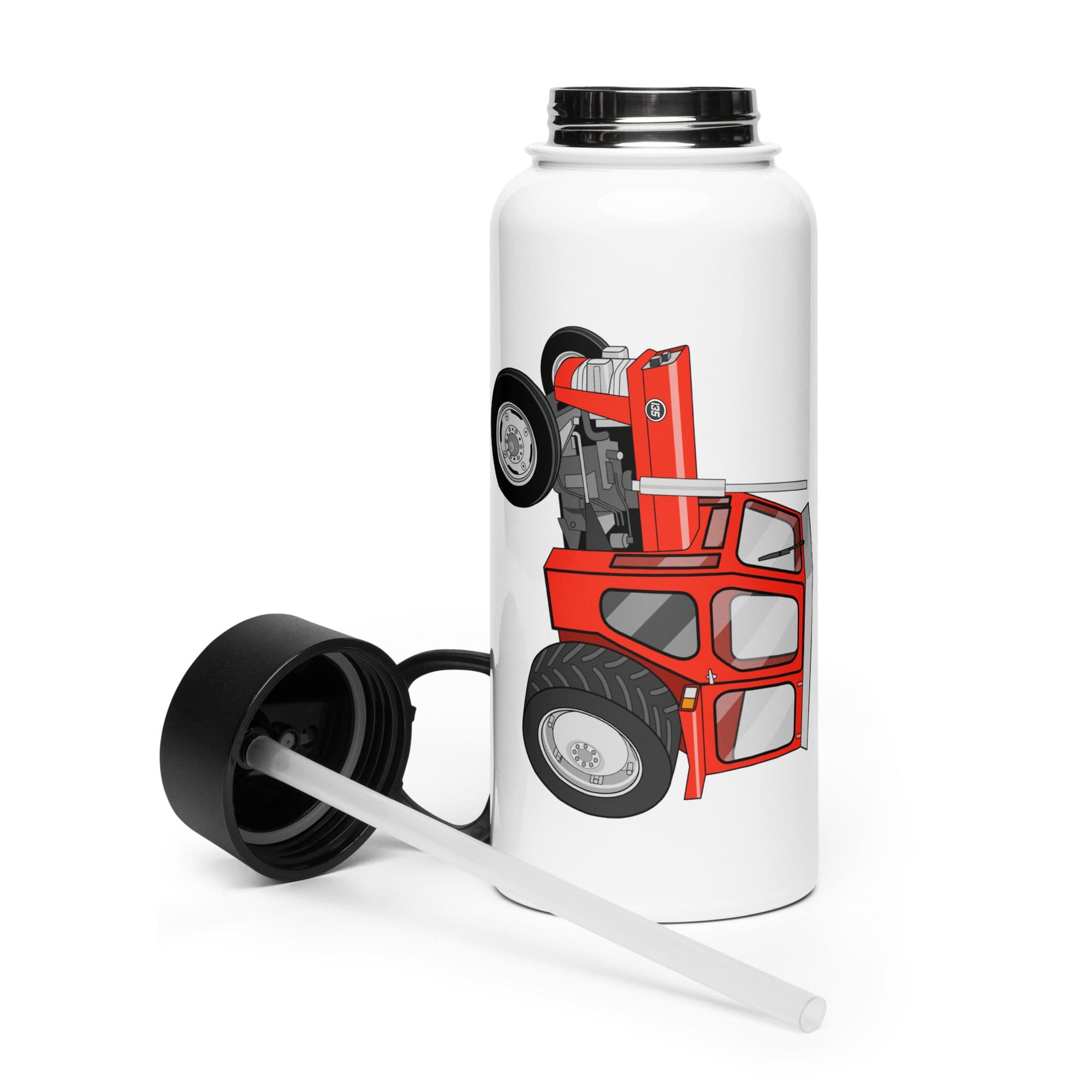 The Tractor Mugs Store Massey Ferguson 135 with cab  | Stainless Steel Water Bottle Quality Farmers Merch