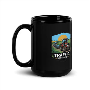 The Tractor Mugs Store Massey Ferguson 3075 TRAFFIC WHAT TRAFFIC? Bright | Black Mug Quality Farmers Merch