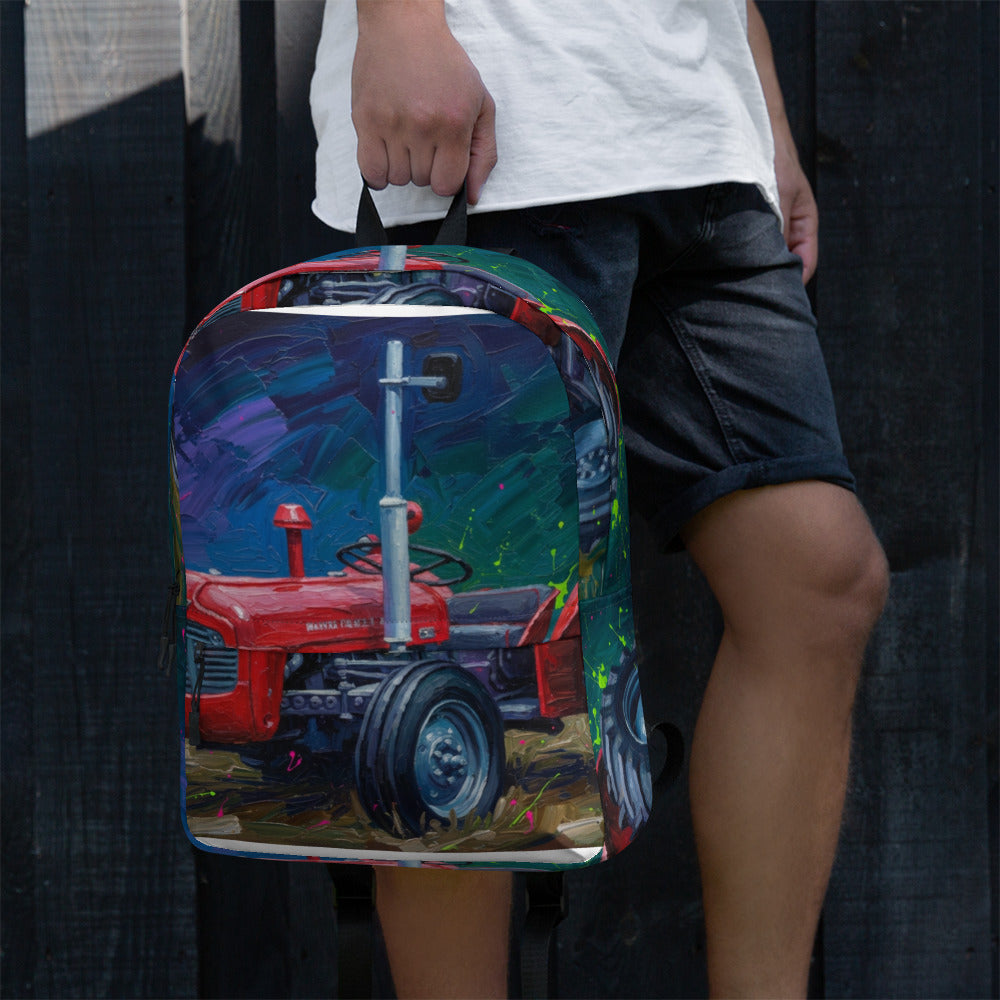 The Tractor Mugs Store Massey Ferguson 35X Splash Art | Backpack Quality Farmers Merch