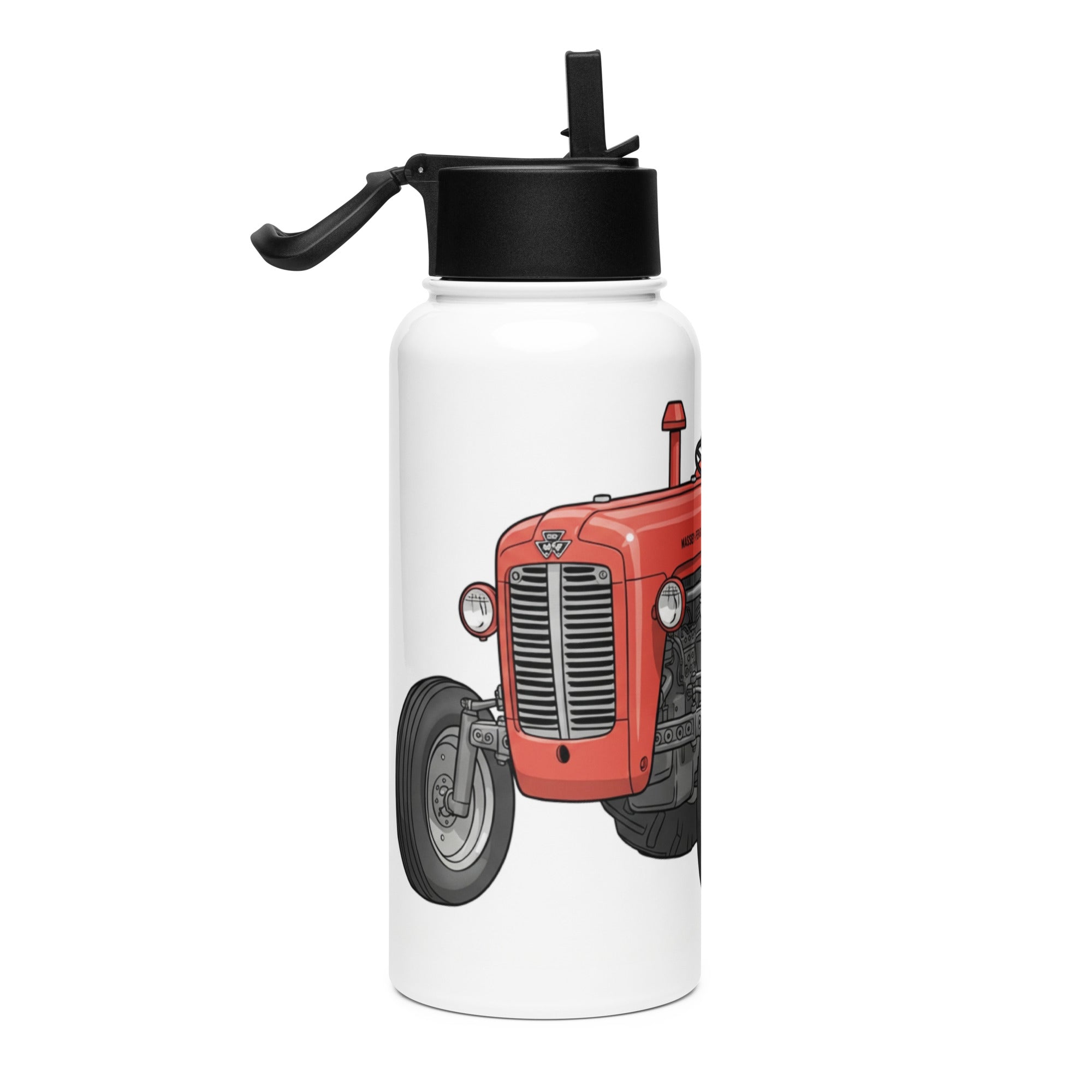 The Tractor Mugs Store Massey Ferguson 35X | Stainless steel water bottle with a straw lid Quality Farmers Merch